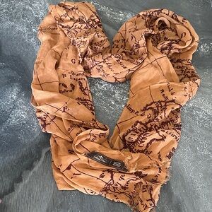 Patricia Nash Brown Map Print Scarf